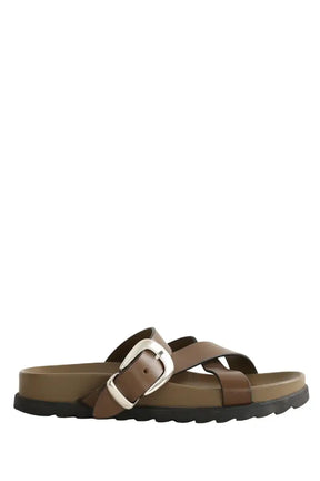 Mules Barbara Bui Kaki en Cuir, taille 39 - Seconde Main