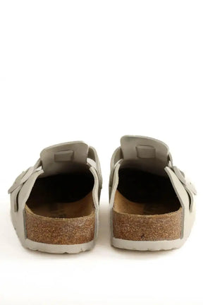 Mules Birkenstock Gris en Cuir