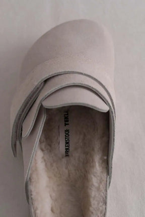 Mules Birkenstock Nagoya suede tekla Ecru en Daim