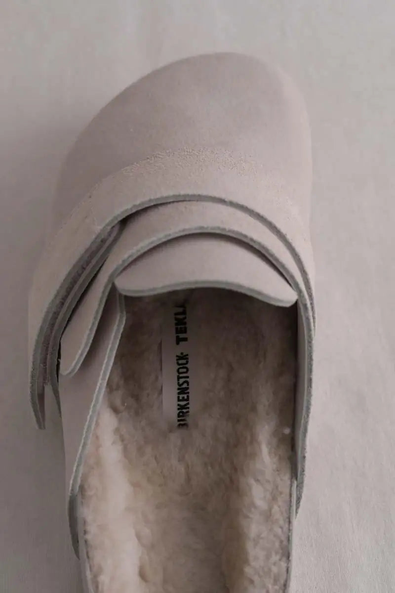 Mules Birkenstock Nagoya suede tekla Ecru en Daim