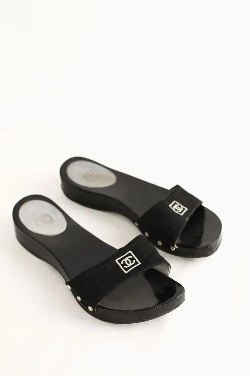Mules Chanel Noir en Plastique
