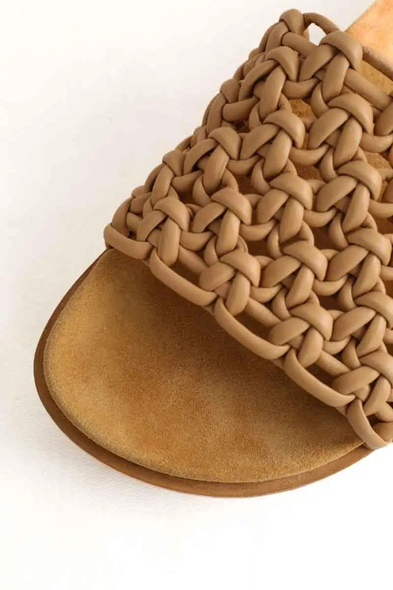 Mules Chloé Camel en Cuir