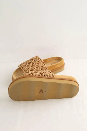 Mules Chloé Camel en Cuir