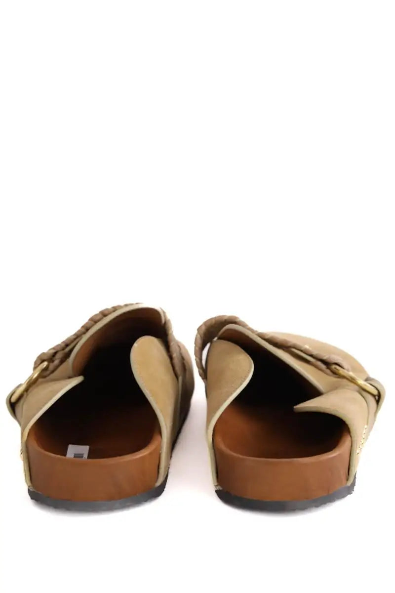 Mules Claris Virot Beige en Daim