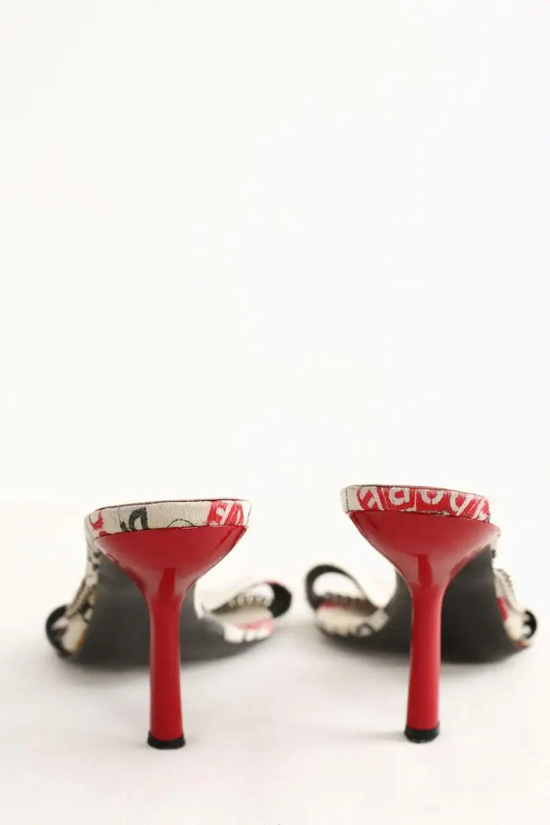Mules Dior Rouge en Tissu