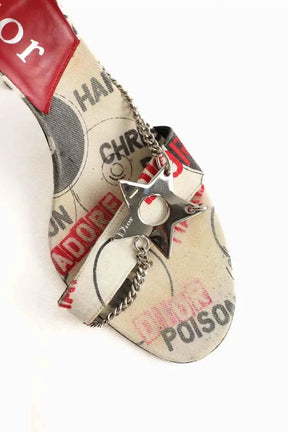 Mules Dior Rouge en Tissu