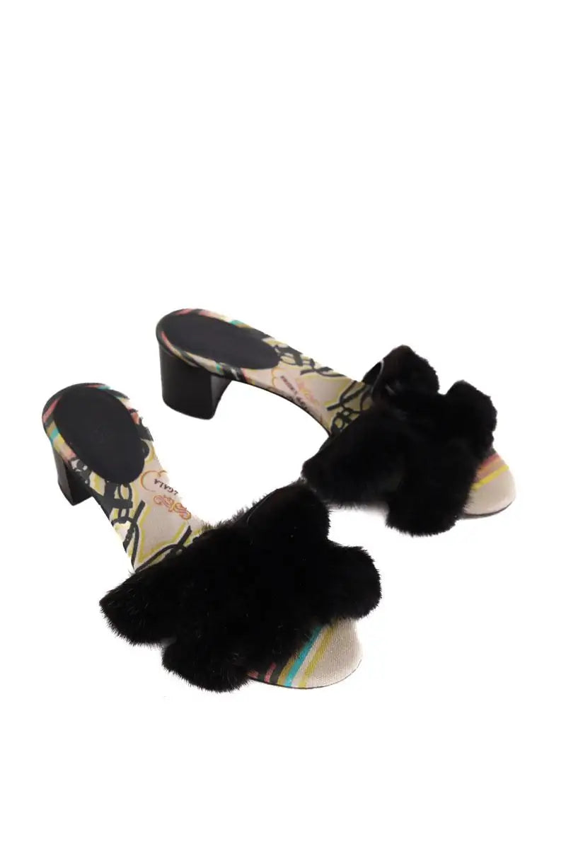 Mules Hermès Noir en Cuir