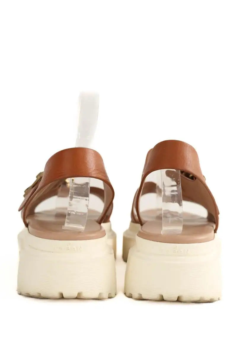 Mules Hogan Camel en Cuir