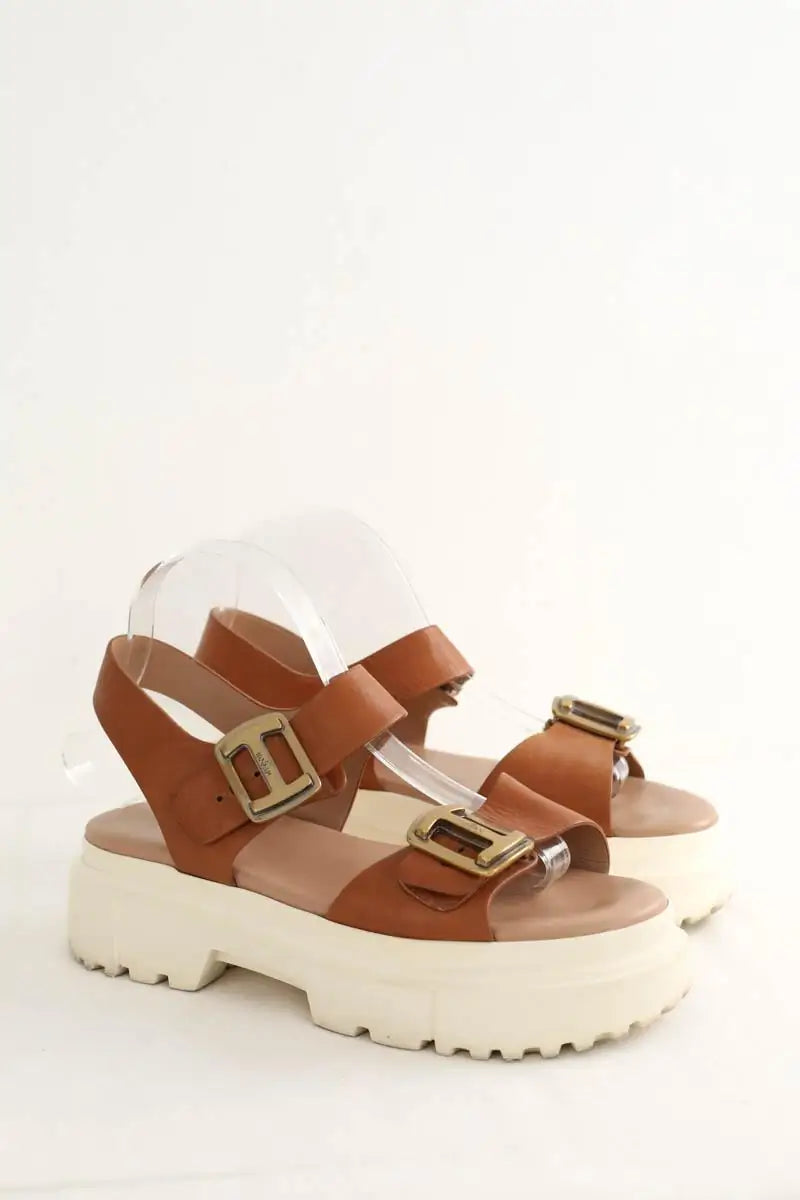 Mules Hogan Camel en Cuir