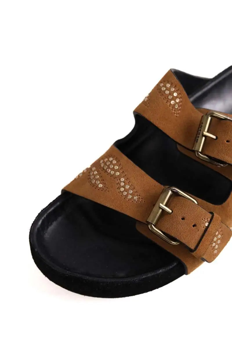 Mules Isabel Marant Marron en Daim