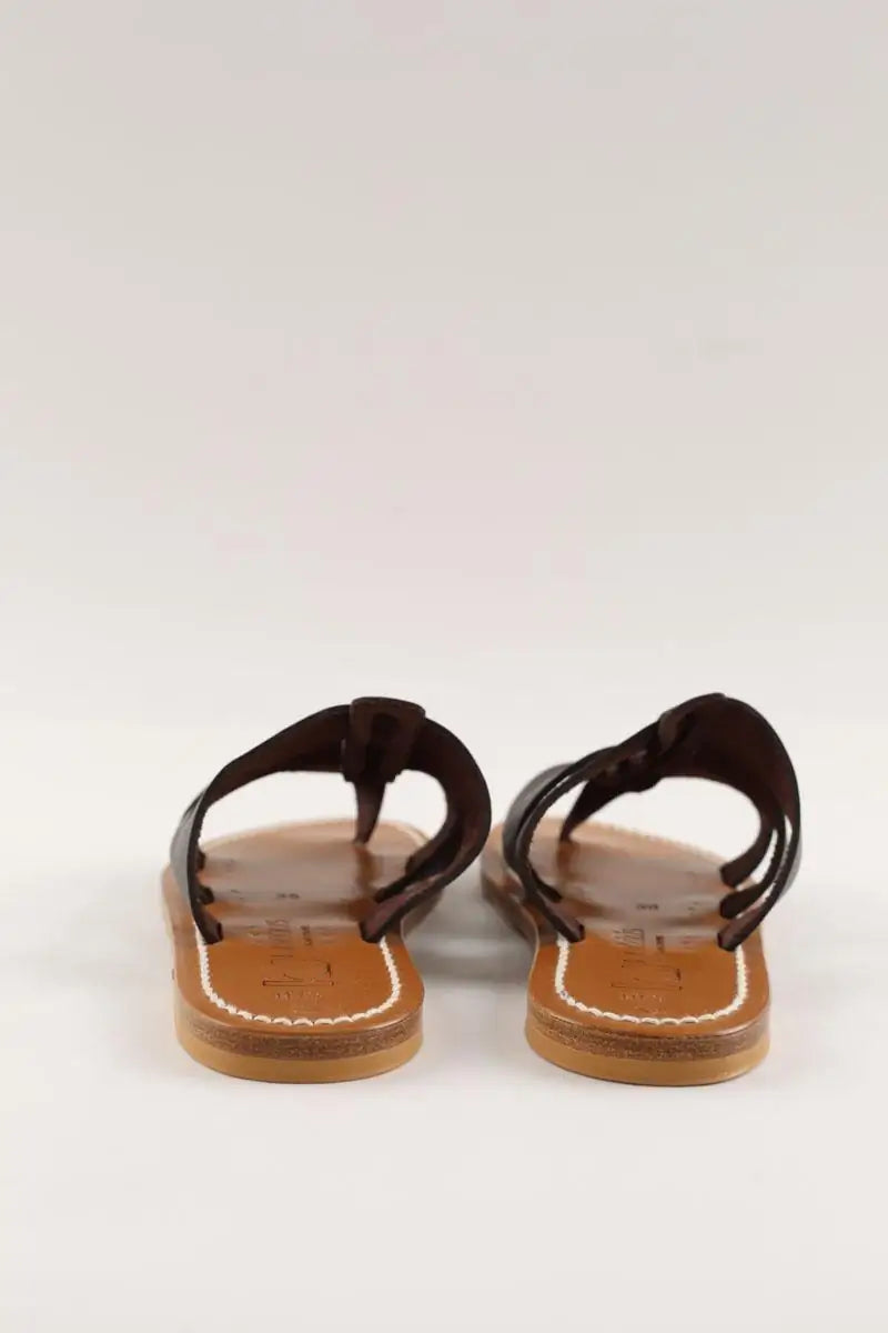 Mules K.Jacques Marron en Cuir