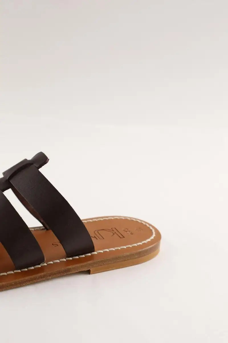 Mules K.Jacques Marron en Cuir