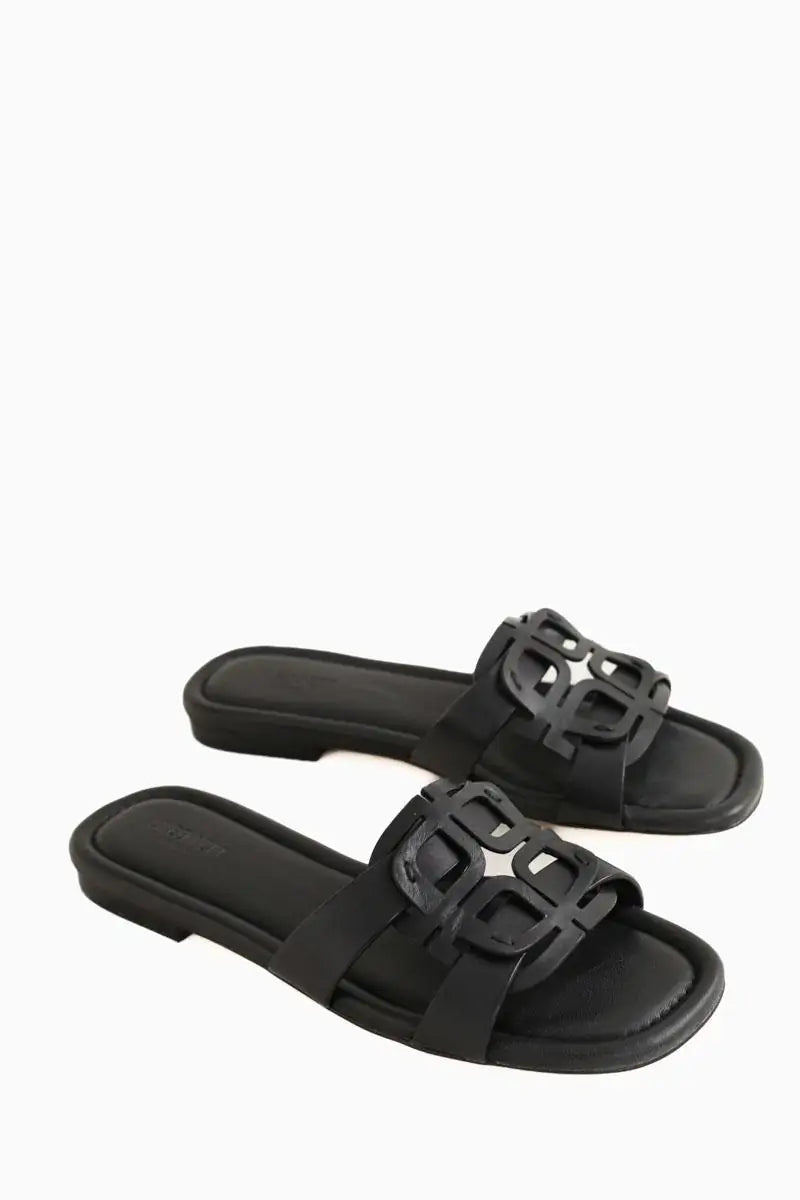 Mules LK Bennett Casper Noir en Cuir
