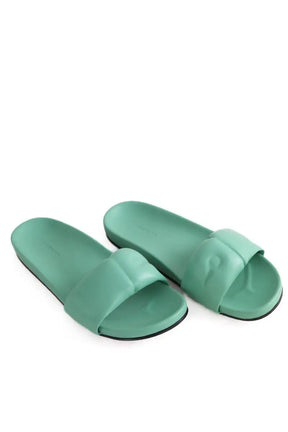 Mules Longchamp Roseau Vert en Cuir