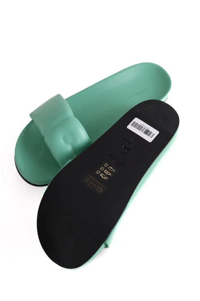 Mules Longchamp Roseau Vert en Cuir