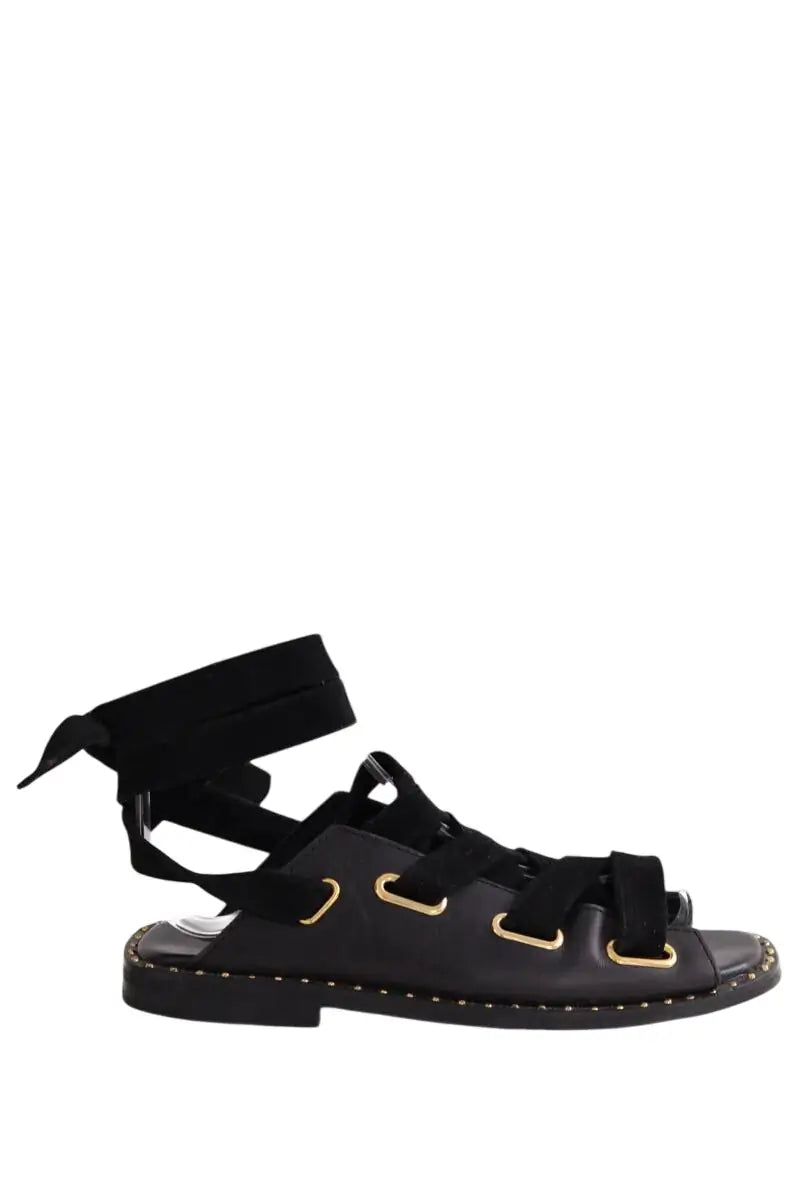 Mules Maje Noir en Cuir, taille 37 - Seconde Main