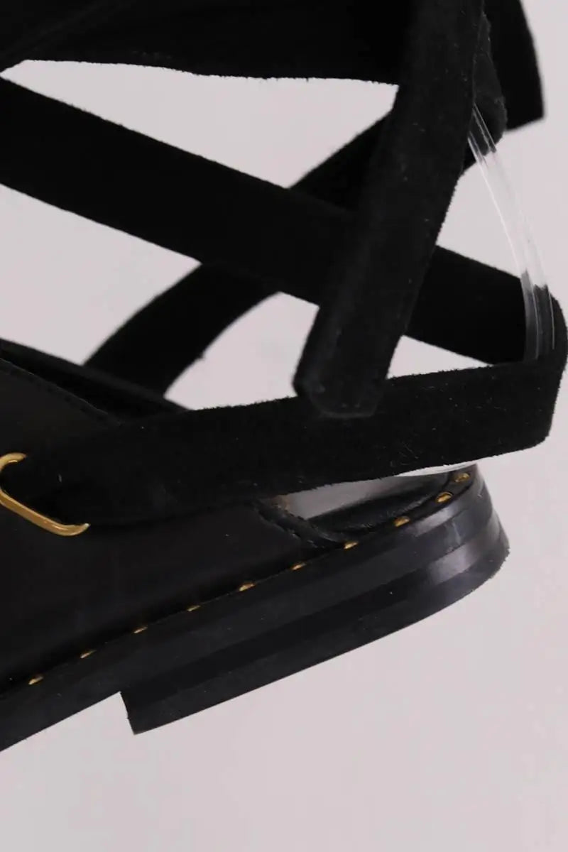 Mules Maje Noir en Cuir
