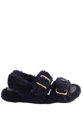 Mules Marni Marine en Tissu, taille 36 - Seconde Main