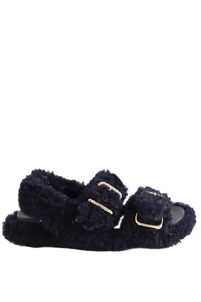 Mules Marni Marine en Tissu, taille 36 - Seconde Main