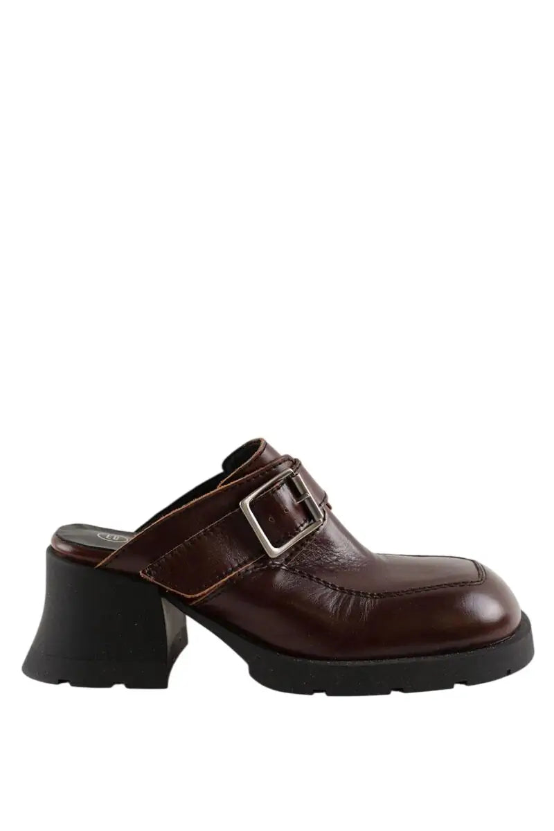 Mules Miista Marron en Cuir, taille 35 - Seconde Main