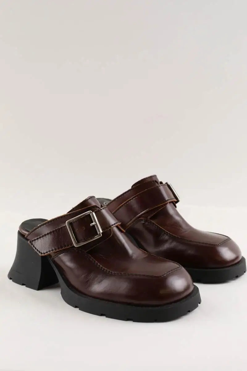 Mules Miista Marron en Cuir
