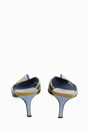 Mules Miu Miu Bleu en Cuir