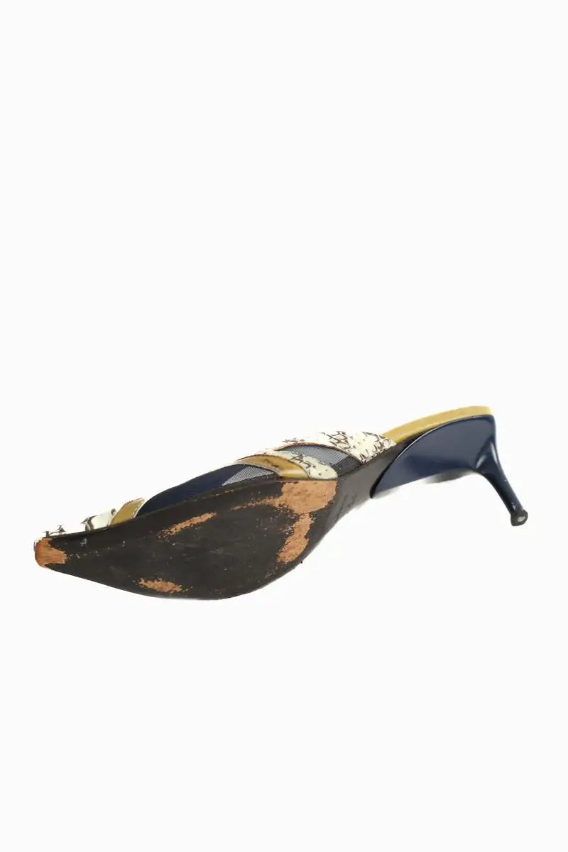 Mules Miu Miu Bleu en Cuir