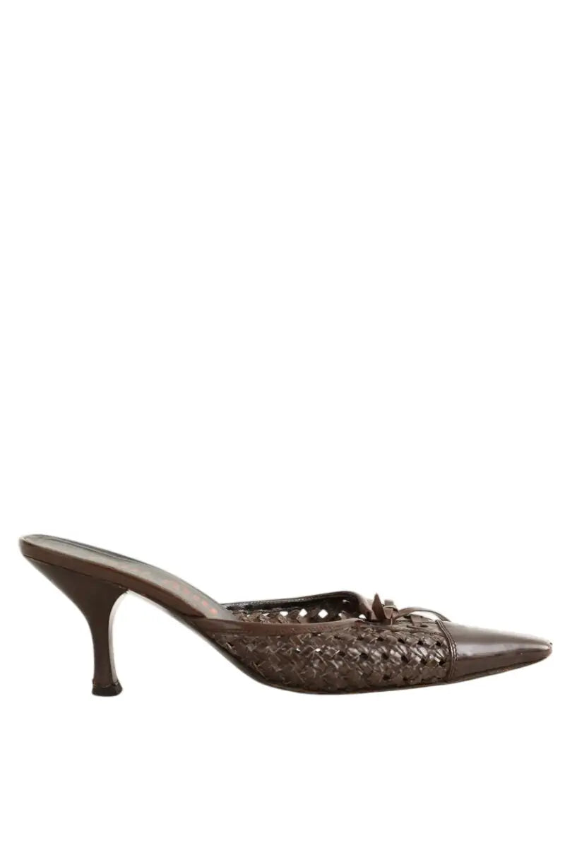 Mules Miu Miu Marron en Cuir, taille 37 - Seconde Main
