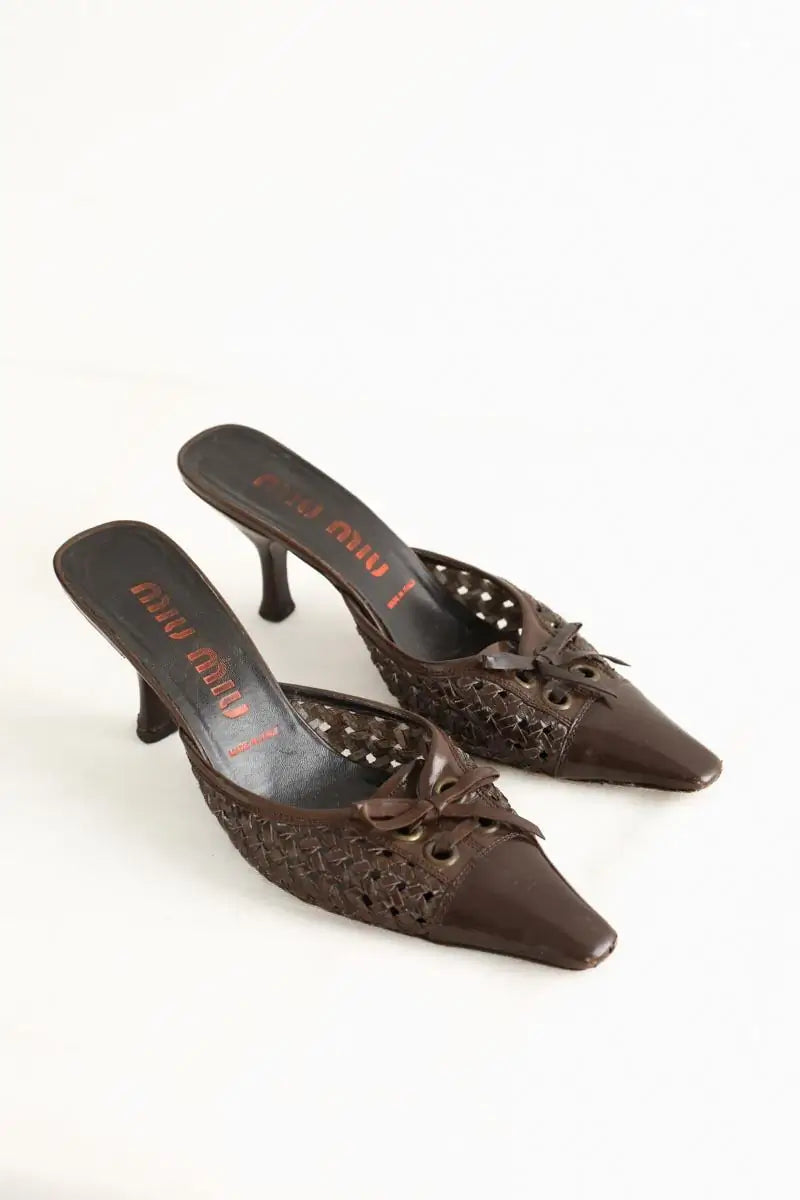 Mules Miu Miu Marron en Cuir