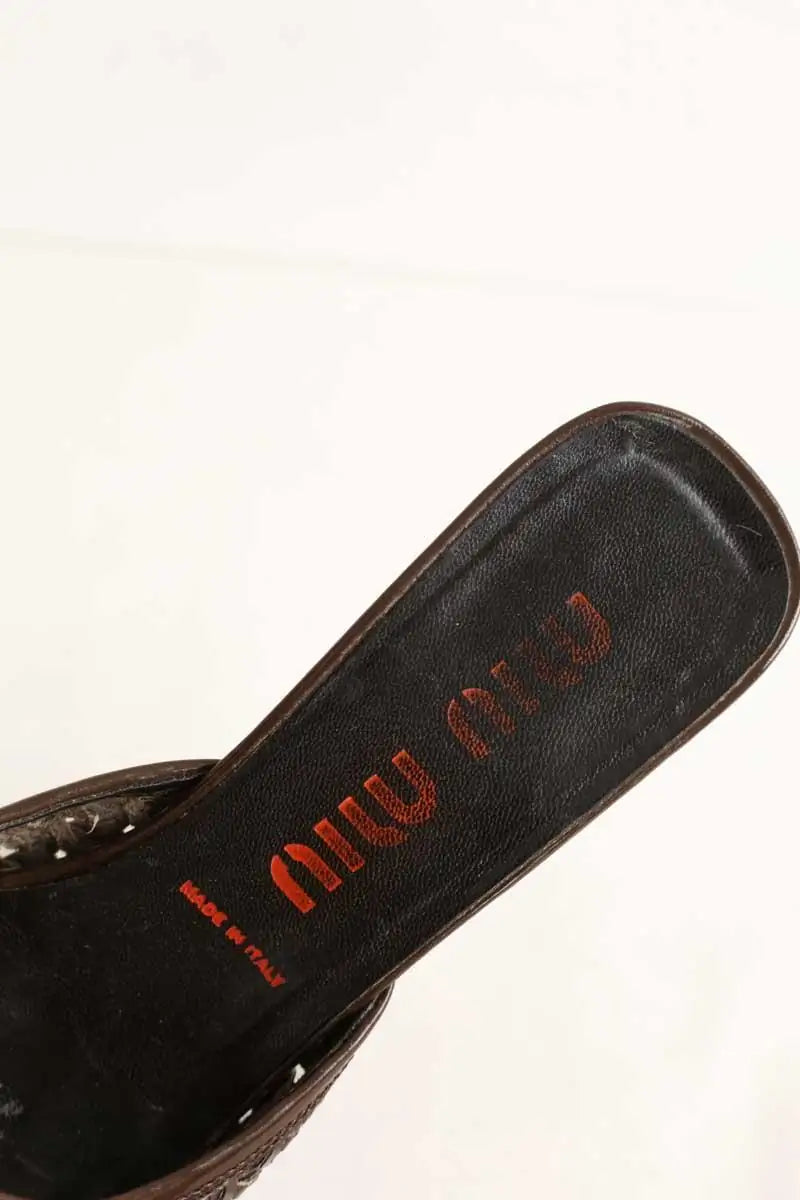 Mules Miu Miu Marron en Cuir