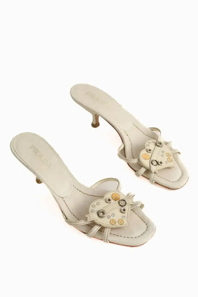 Mules Prada Blanc en Cuir