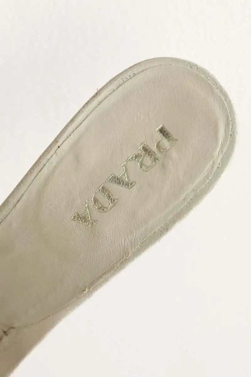 Mules Prada Blanc en Cuir