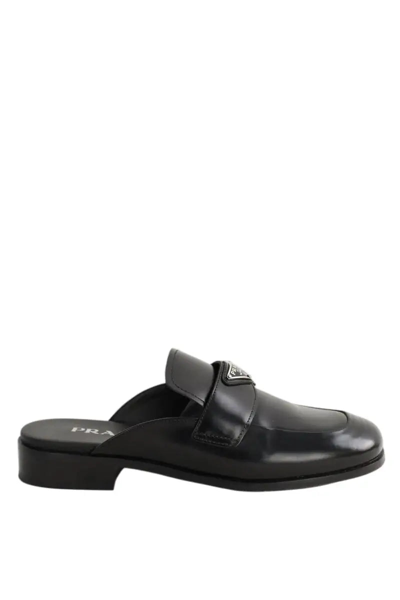 Mules Prada Noir en Cuir, taille 38 - Seconde Main