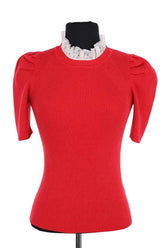 T-shirt Sandro Rouge en Laine, taille S - Seconde Main