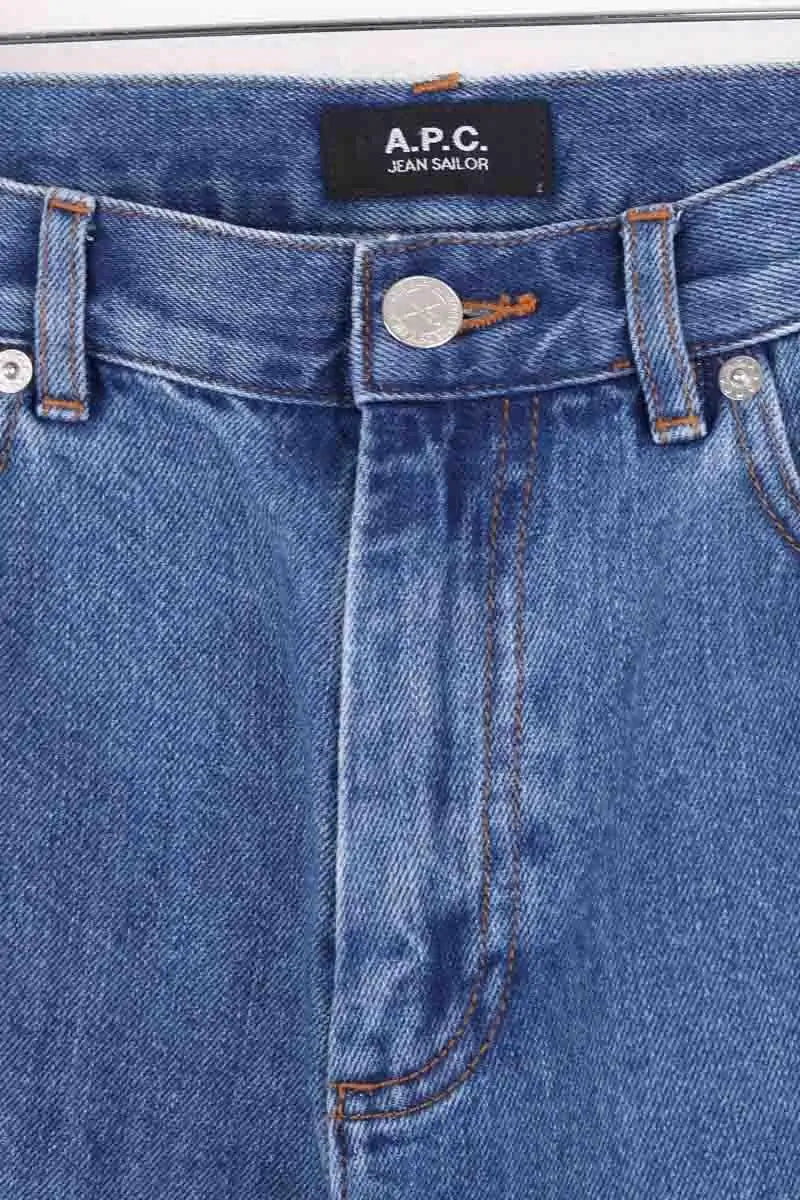 Jean droit APC Bleu en Coton - élasthanne