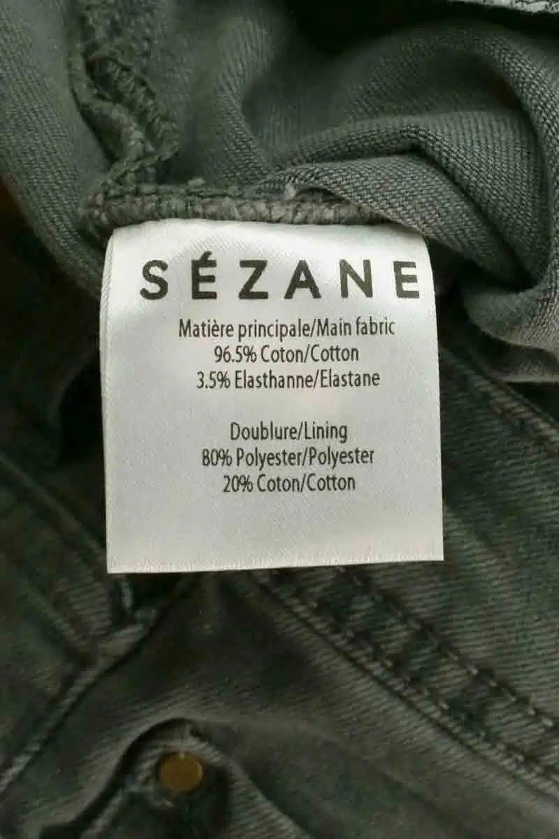 Jean slim Sézane Gris en Coton - élasthanne