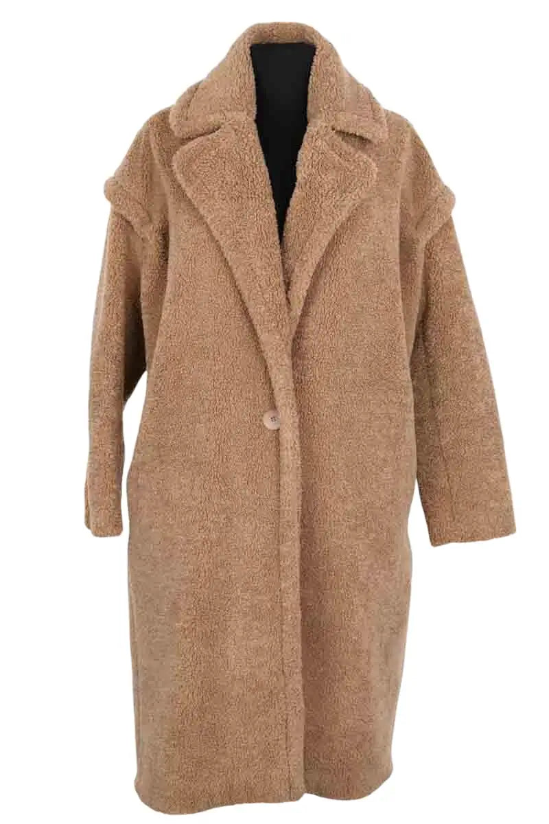 Robe Maje Camel en Synthétique, taille S - Seconde Main