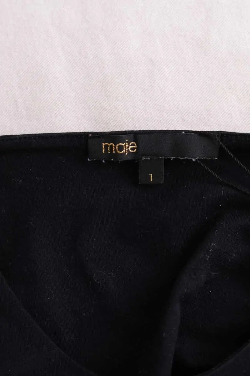 Top Maje Noir en Coton