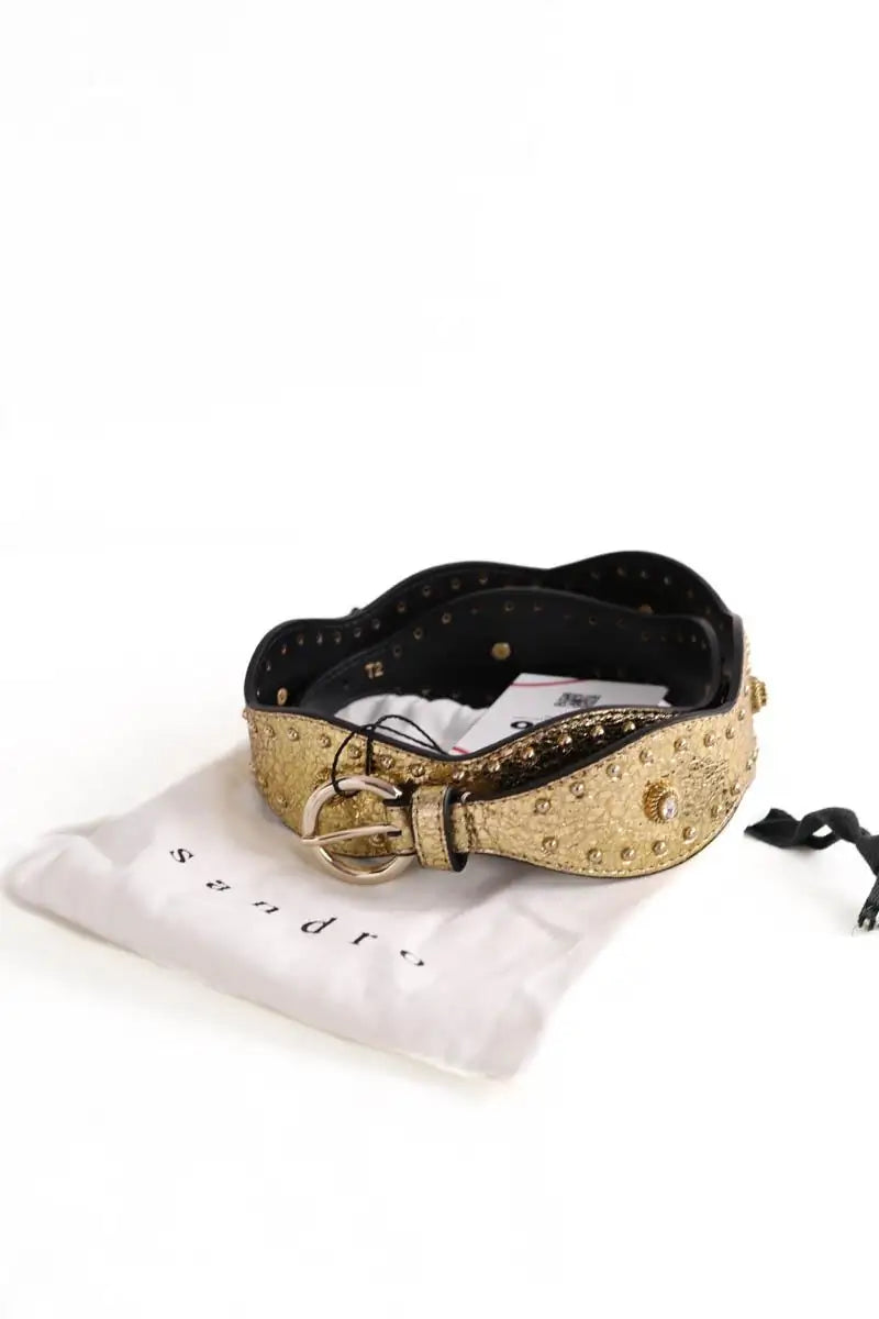 Ceinture en cuir Sandro Doré en Cuir
