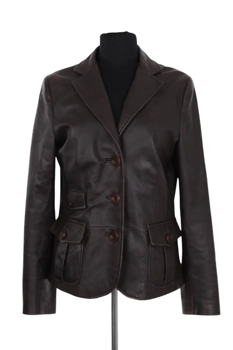 Veste Max Mara Marron en Cuir, taille L - Seconde Main