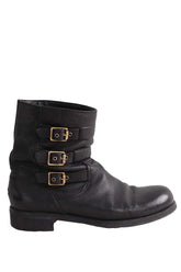 Boots à boucles Jimmy Choo Noir en Cuir, taille 40 - Seconde Main