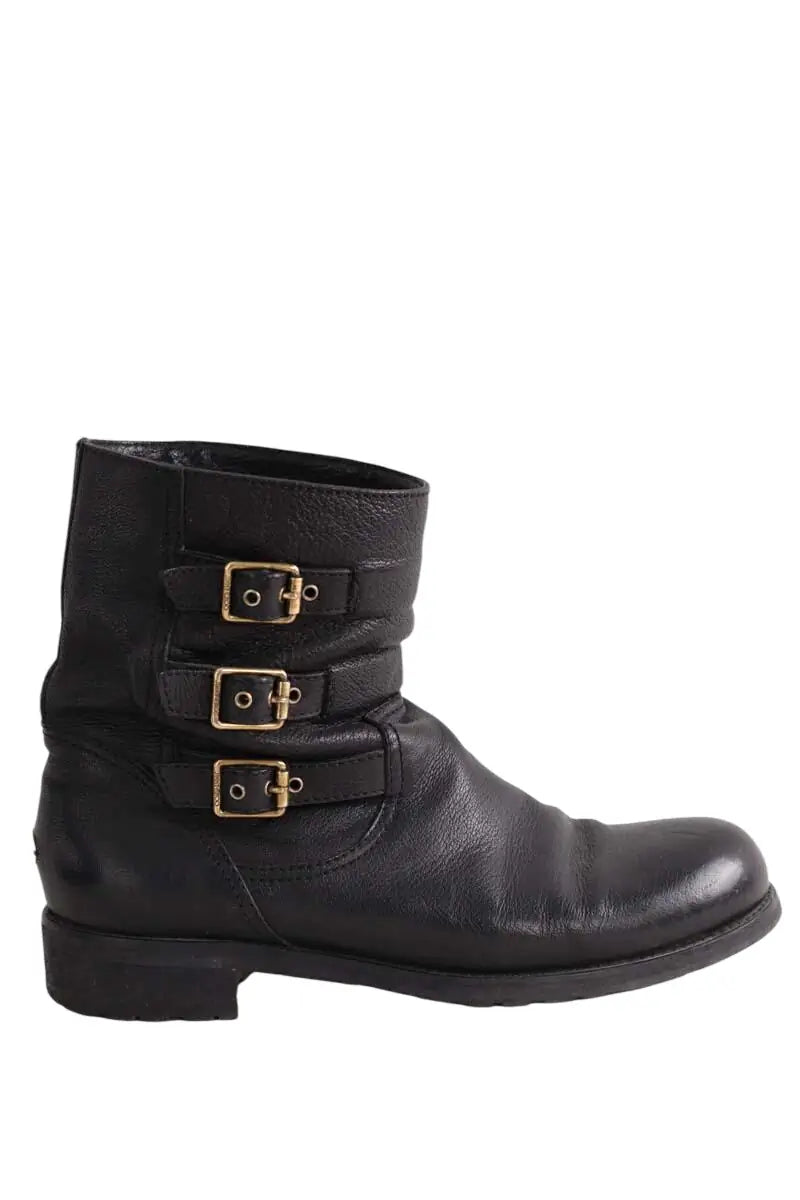 Boots à boucles Jimmy Choo Noir en Cuir, taille 40 - Seconde Main