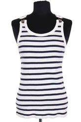 Top sans manche Jean Paul Gaultier Marine en Coton, taille XS - Seconde Main