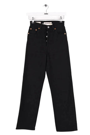 Jean large Levi's Noir en Coton, taille XS - Seconde Main
