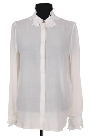 Blouse Maje Blanc en Synthétique, taille S - Seconde Main