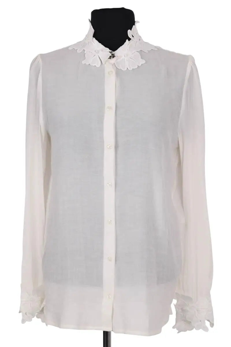 Blouse Maje Blanc en Synthétique, taille S - Seconde Main