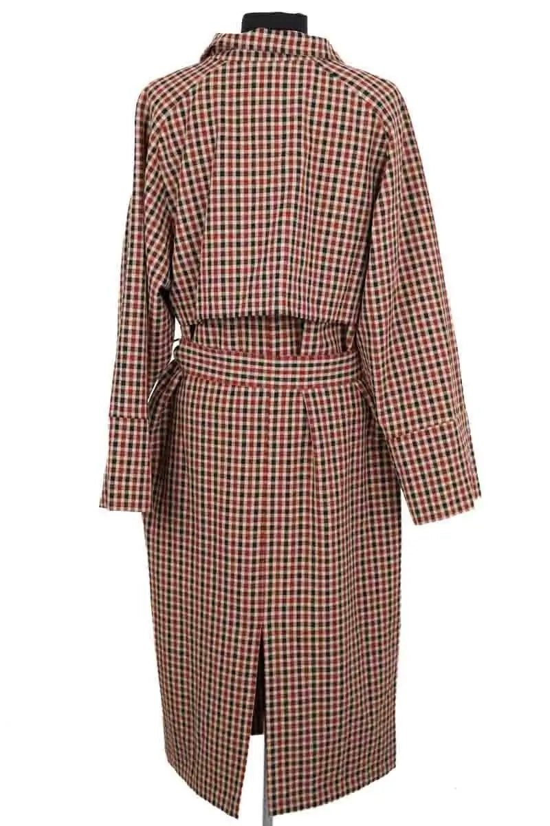 Trench-coat Make My Lemonade Rouge en Laine