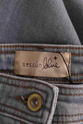 Jean large Sessun Captain Denim Gris en Coton