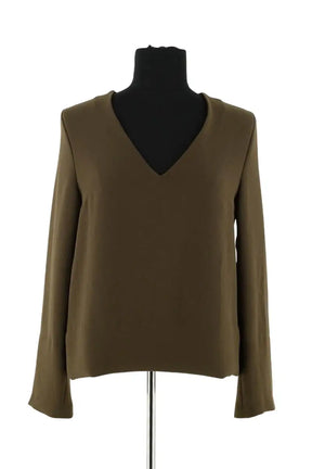 Blouse Claudie Pierlot Kaki en Synthétique, taille S - Seconde Main