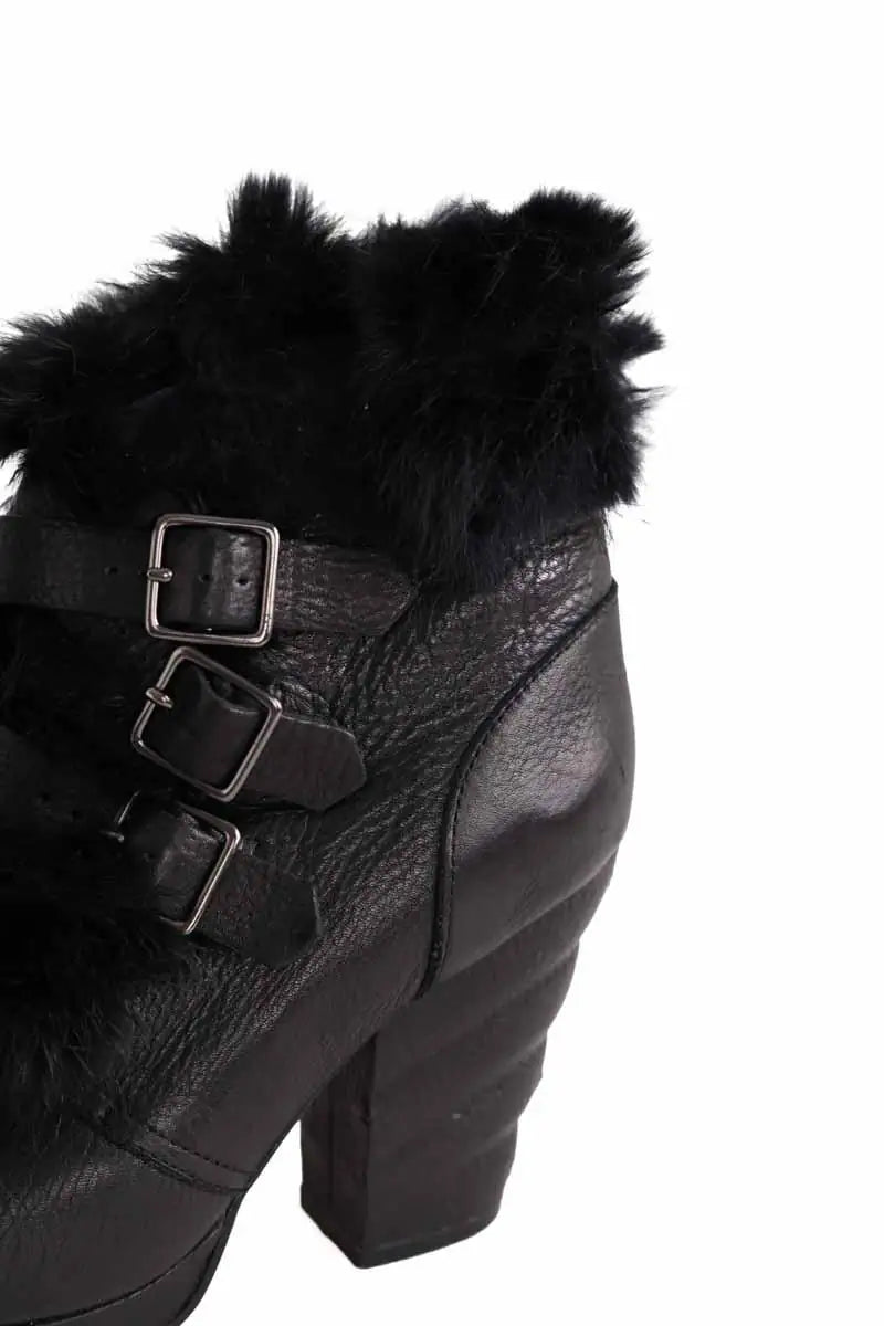 Boots à boucles See By Chloé Noir en Cuir